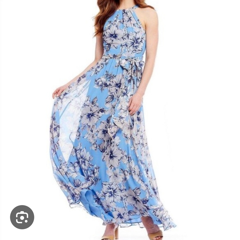 Eliza J Blue Floral Maxi Dress NWOT